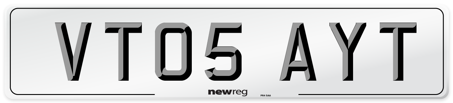 VT05 AYT Number Plate from New Reg